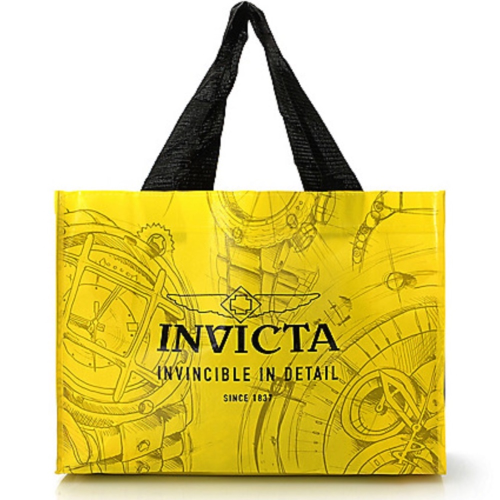 Invicta 17.5" Yellow Reusable Logo Tote Bag NEW